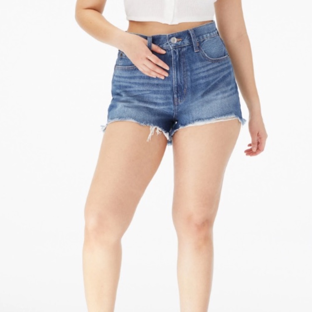 Aeropostale Premium Air High-Rise Curvy Denim Shorty Shorts sz 10